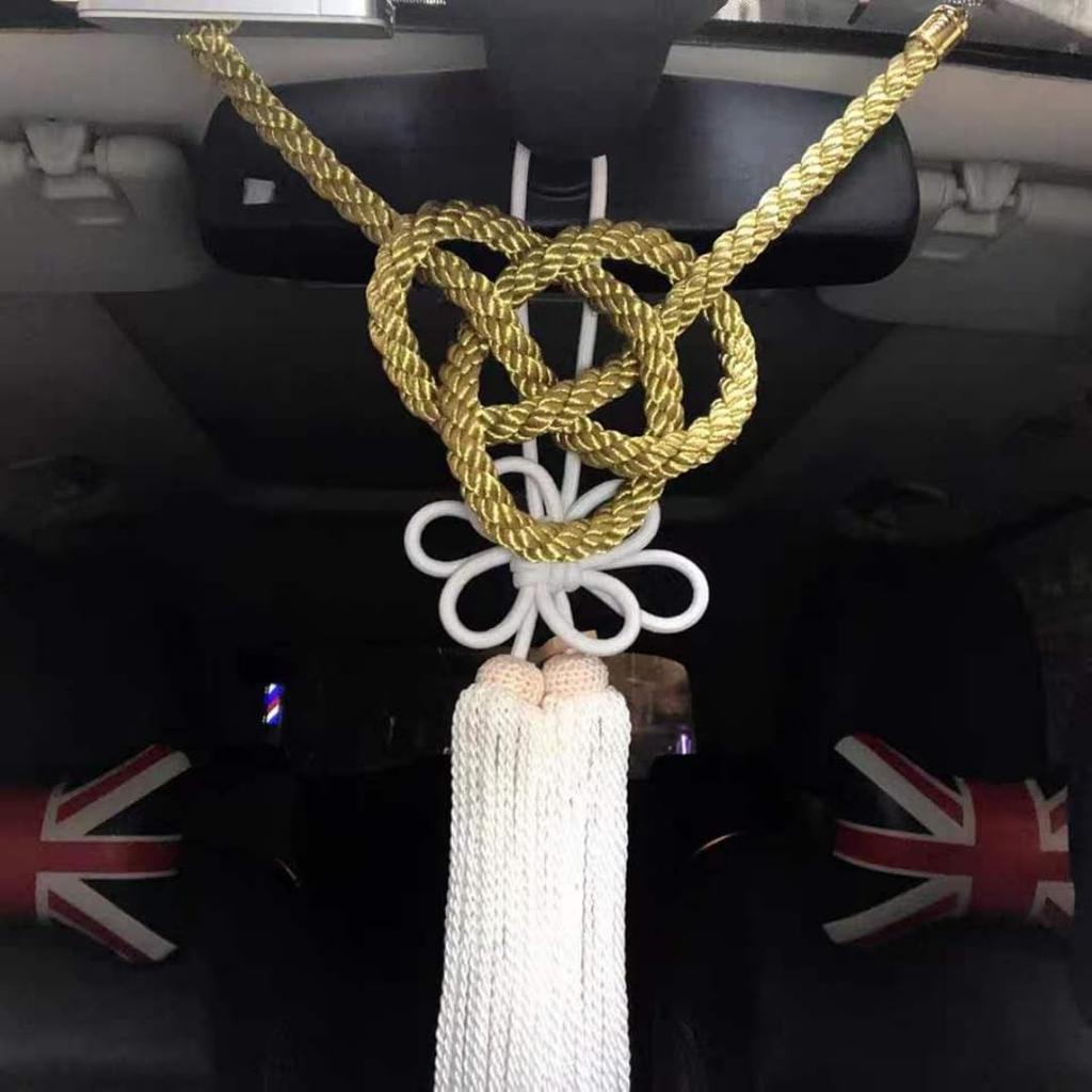 [elesnmb] Pingente de Carro Junção Produzir Corda Nó de Crisântemo Segurança Retrovisor