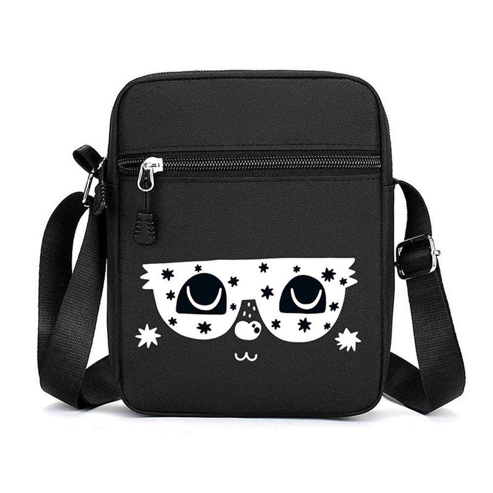 

Casual Oxford Cloth Shoulder Bag Cartoon Multiple Compartments Mobile Phone Bag Adjustable Mini Sports Bag for Men