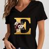 Vintage Flower Alphabet Graphic T Shirts Women Alphabet Rose Gold Essential Women Clothing Gift for Alphabet Floral Lover Tshirt