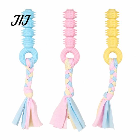 Braided Cotton Rope Dog Toys Spiky Chew Toy with Rope, Pet Molar Stick Toy, Interactive Puppy Teething Relief for Small Medium Dogs Teeth Cleaning