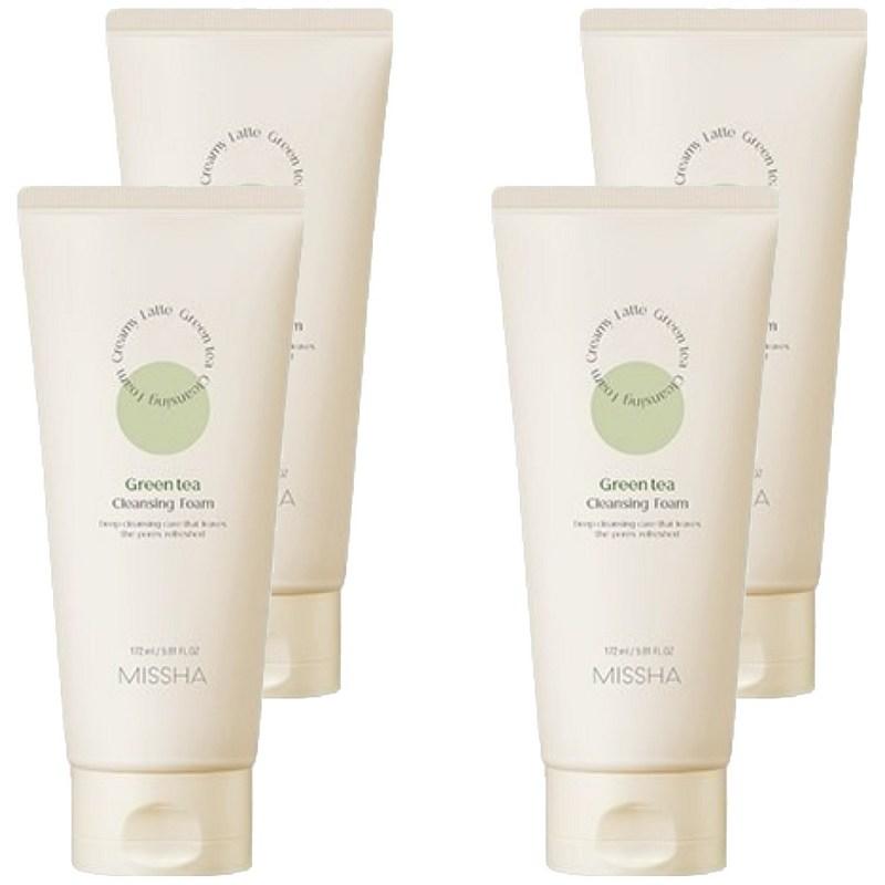 Missha Creamy Latte Cleansing Foam Green Tea, 172ml, 4 pcs