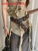 Curea de piele vintage western pentru cowgirl cu cataramă metalică pentru rochii boho