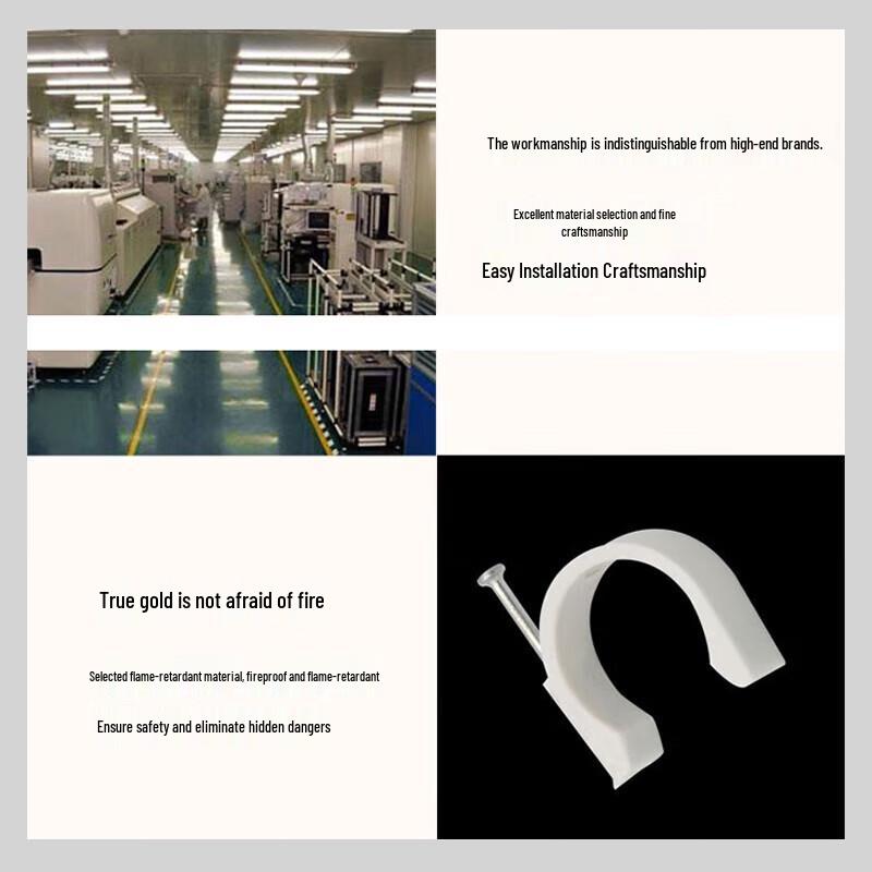 Wen Si Tan PVC Round Steel Nail Cable Clips