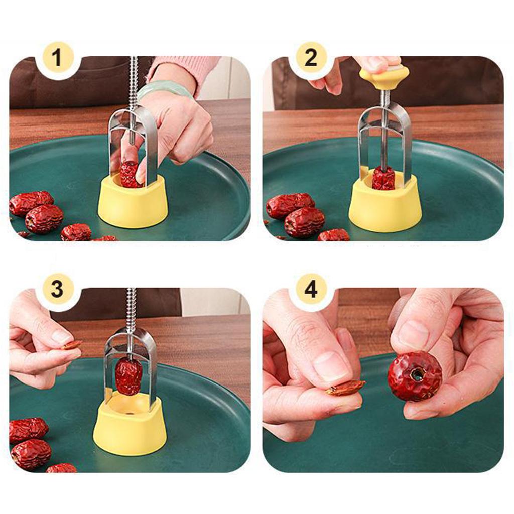 Cherry Pitter Tool Ergonomic Fruit Core Remover for Easy and Efficient Jujube Coring with Stainless Steel Construction