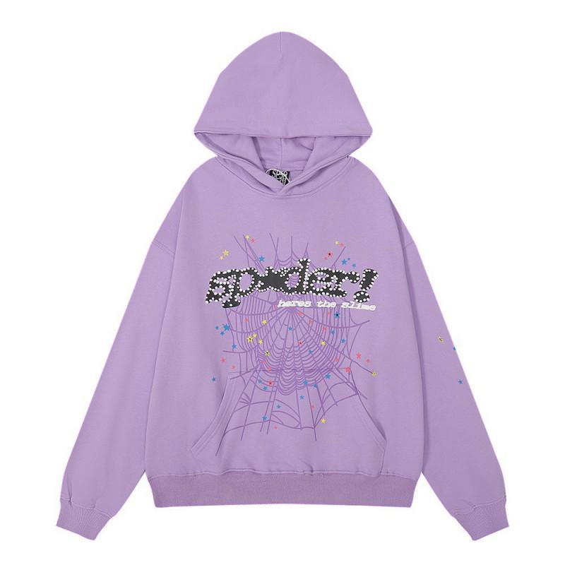 Unisex Hip Hop Oversized Hoodie With 3D Foil Web Print Cotton Heavyweight Sweatshirt Winter