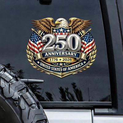 250ste Verjaardag Vlag van de VS Sticker Patriotisch 1776-2026 250 Jaar Amerika Auto Decal Onafhankelijkheidsdag Bumpersticker voor Auto Ruiten