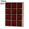 12pcs For Christmas Ball Ornaments with Flocked Texture Suitable for Hanging Decoration On Trees and Seasonal Creative Displays