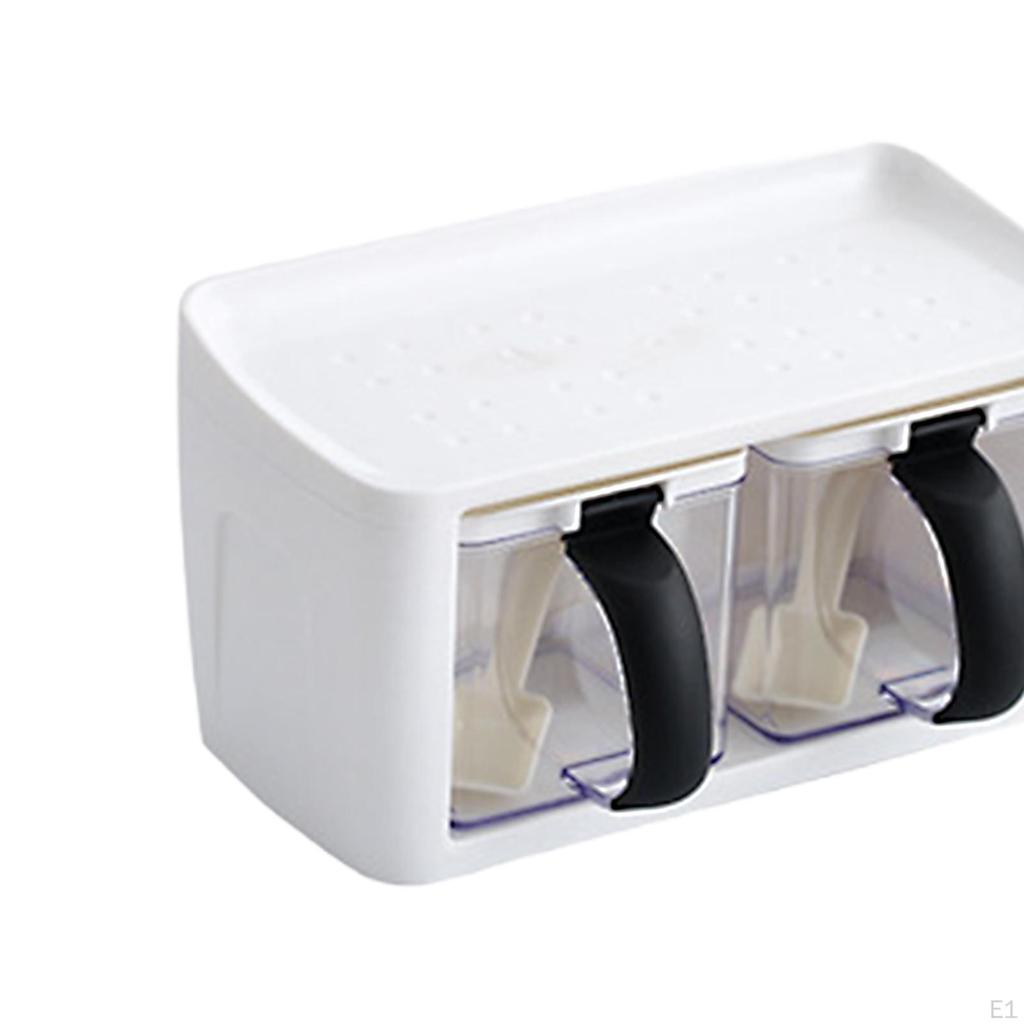 Gewürzgläser mit Löffel, Küche, Gewürztöpfe, Lebensmittelaufbewahrungsbehälter, tragbare Gewürz-Organizer-Box