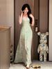 French Mint Green Suspender Dress Women's Summer New Wear Seaside Vacation Style Waist Dress