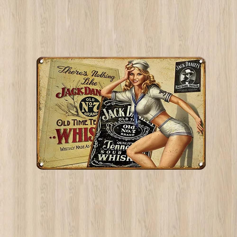 Whiskey Bar Vintage Decor Signs Retro Metal Signs Man Cave Garage Outdoor Wall Plaques Bar Funny Room Decor Vintage Pub Signs