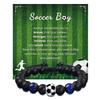 Stretchy Football Fan Bracelet Colored Glass Beads Elastic Rope Comfortable Design Sports Theme Jewelry Accessory