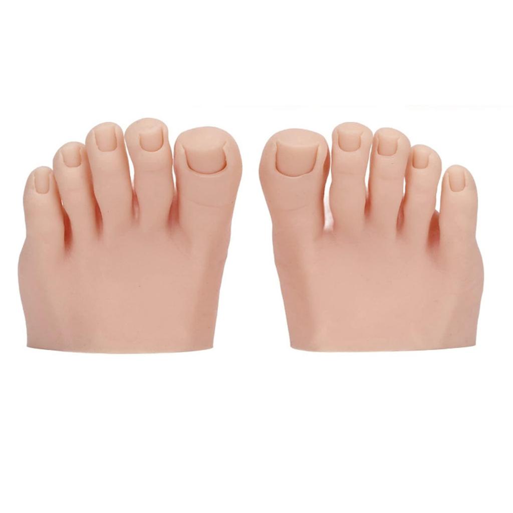 Practice Fake Foot Model with Half Foot Design Movable Soft Silicone Prosthetic Manicure Tool for Nail Art Training