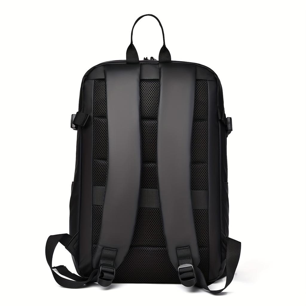 Large Solid Color Oxford Business Backpack - Spacious Commuter Bag with Waterproof Laptop Compartment