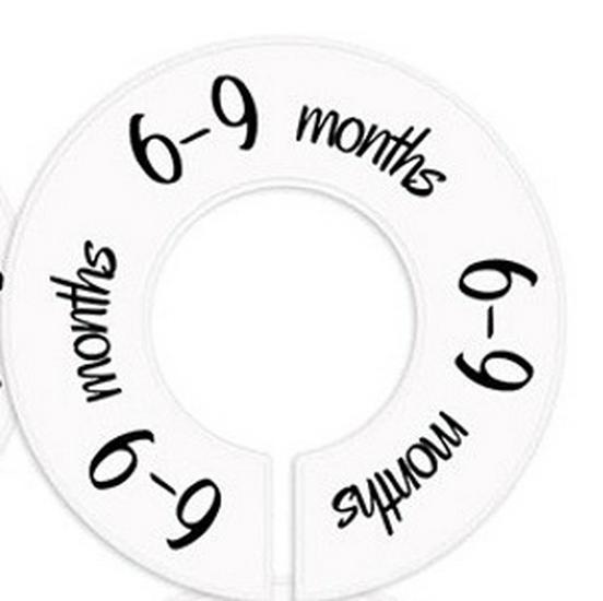 Double-Sided Baby Size Closet Dividers, Plastic, 9cm Outer, 4cm Inner Diameter