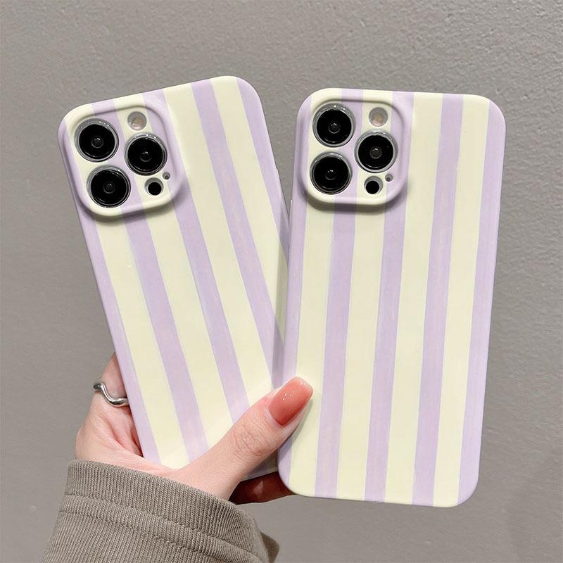 Luxury Clmj Swag Purple Stripe Phone Case for Xiaomi Mi 15T 14T 13 12 10 11 Poco C40 M5 X3 F4 NFC Pro 4G 5G Glossy Film Hard PC