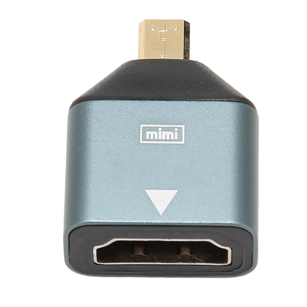 HD Female to Micro HD Adapter Aluminum Alloy Plug and Play 4K Supported Micro HD to HD Converter for Laptop Desktop