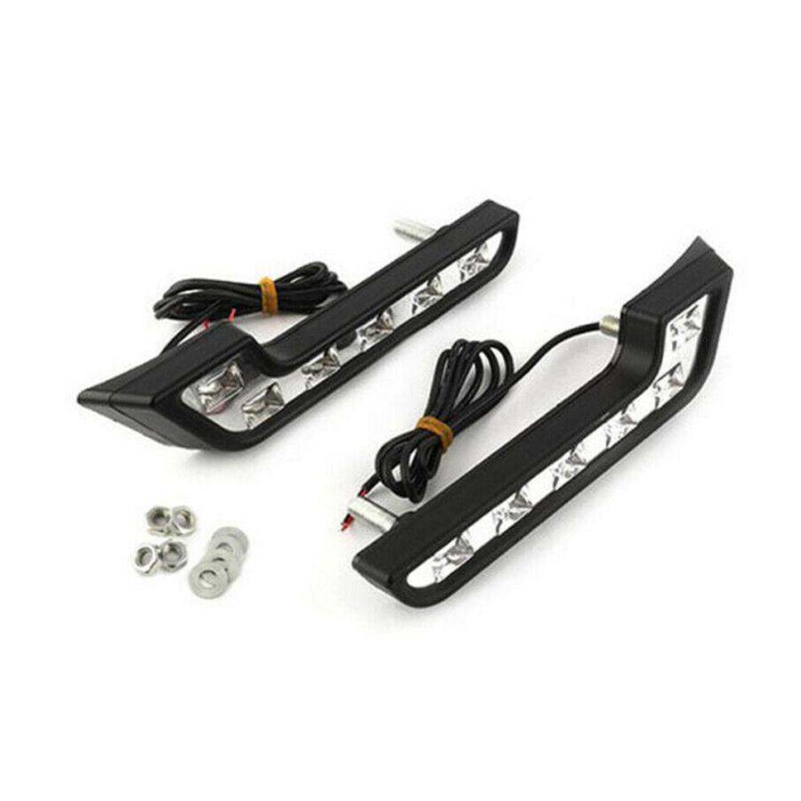 2X L formet 6LED Super White 12V Vanntett Kjøretåkelys Lampe Biltilbehør