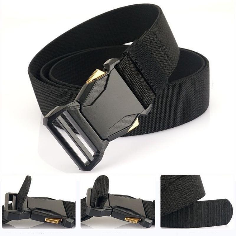 Men Tactical Belt Quick Release Buckle Elastic Belt for Men Durable Soft Nylon Jeans Outdoor Elastic Military Belt for Hunting