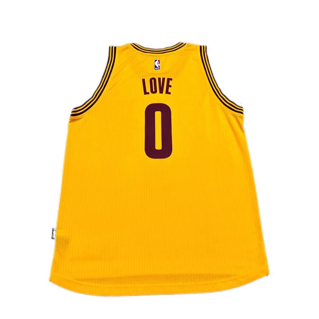 Adidas X NBA Collaboration Cavaliers Swingman Fan Edition Kevin Love 0 Sleeveless Soft Stylish Sports Jersey Unisex Jersey Yellow 7470A-3CC-K92630