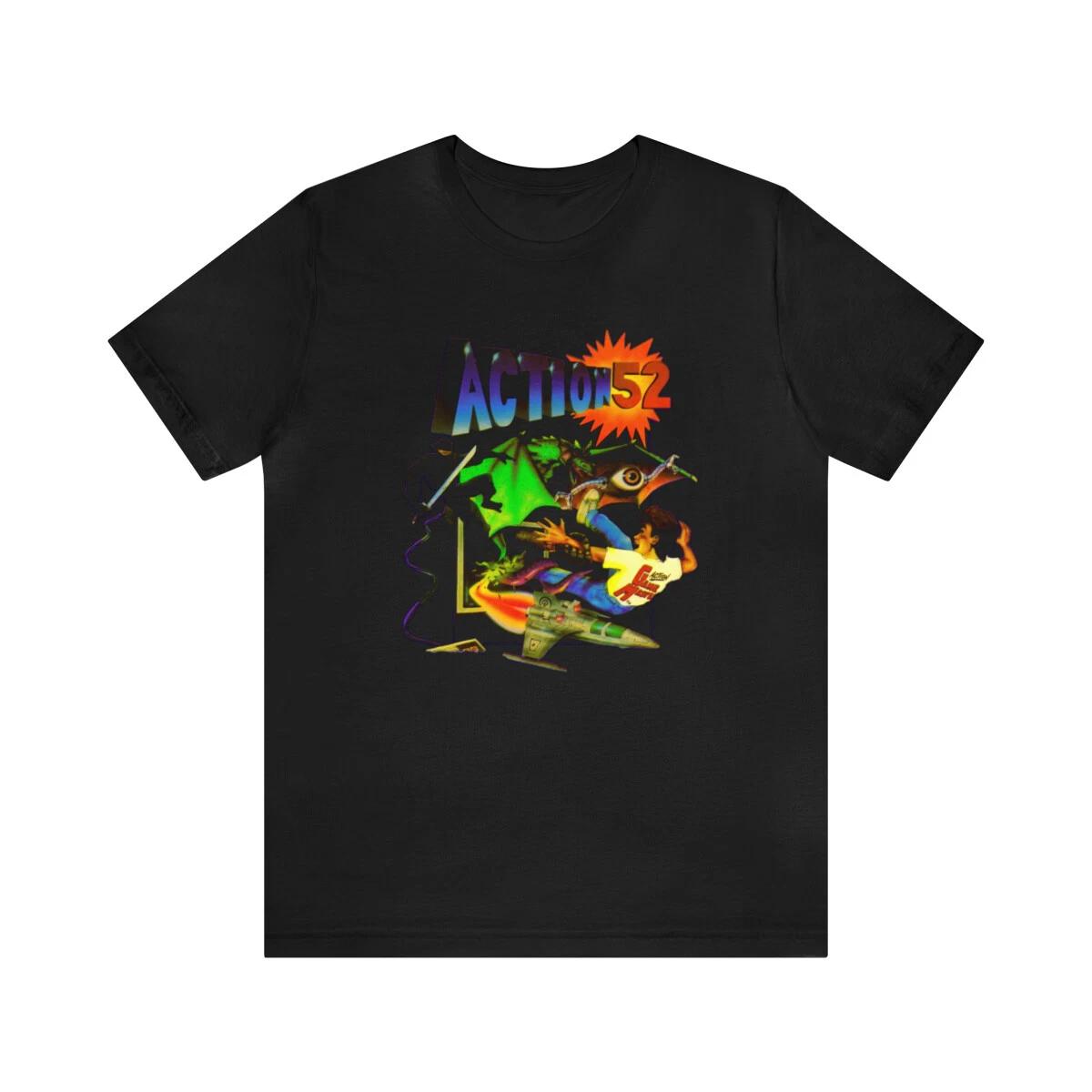 

Action 52 NES Pixel Art Retro Style Unisex Short Sleeve Tee 100% Cotton T-shirt Mens Tees Top S