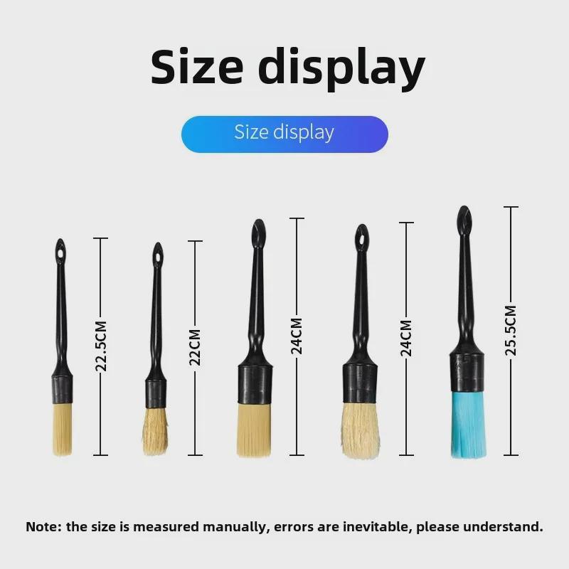 5-Piece Car Interior Detailing Brush Set for Gaps and Tight Spaces