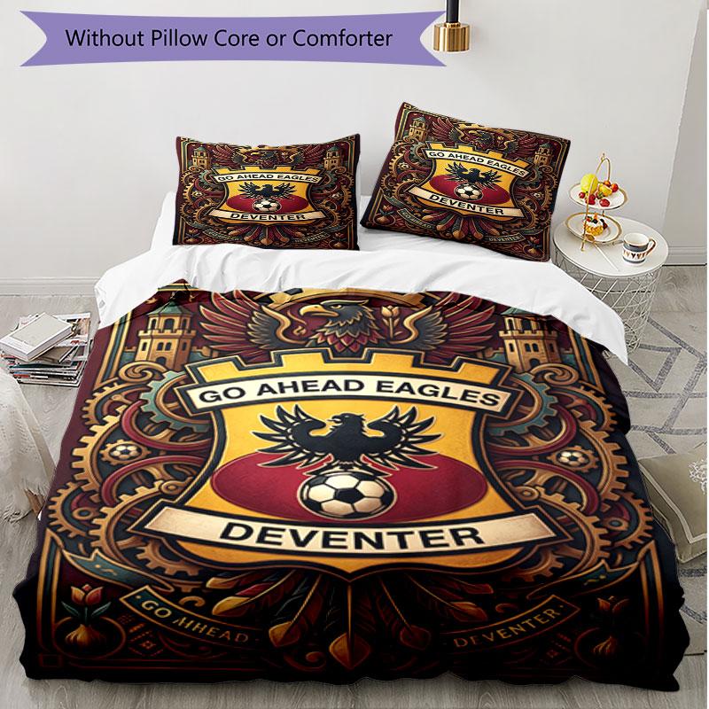 3pcs Duvet Cover Set (1*Duvet Cover + 2*Pillowcase, Without Core), Go Ahead Eagles Print Soft All‑Season Bedding Set, Home Bedroom Decor Gift