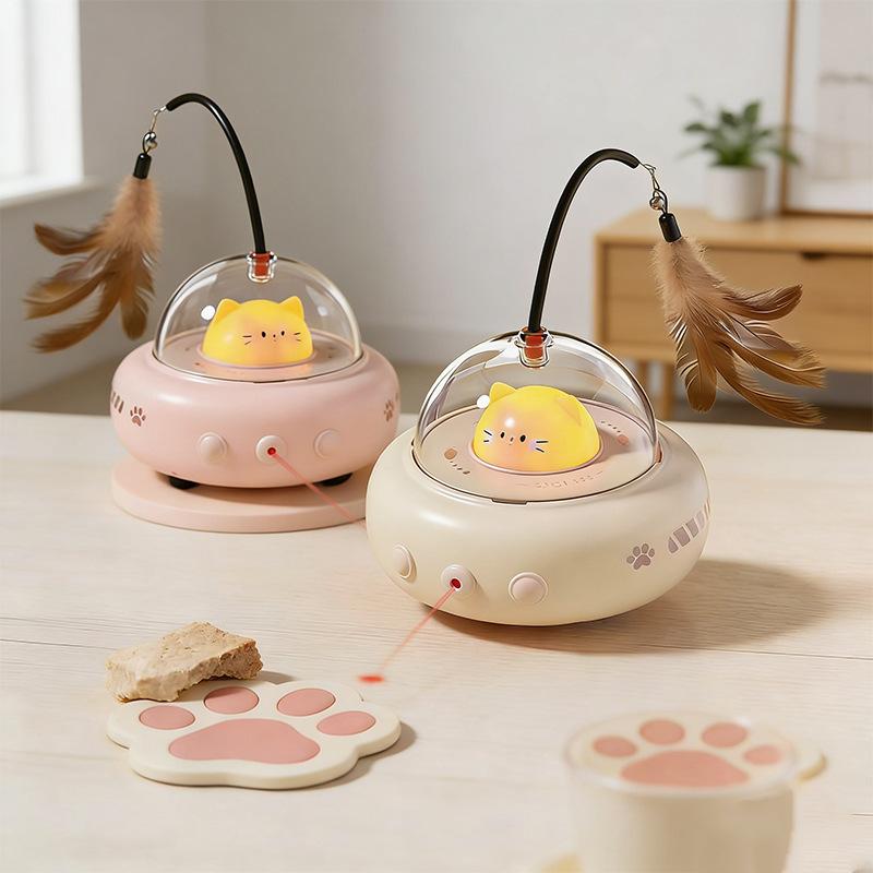 Intelligent Automatic Cat-ting Toy - Electrically Activated Feather Cat Toy - Pet Self-amusement and Stress Relief Device