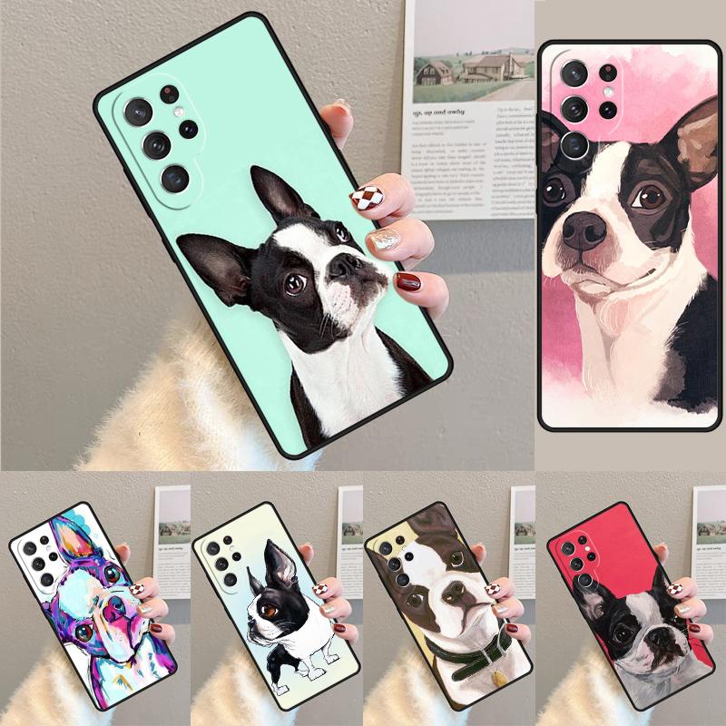 Boston Terrier Dog Puppy Phone Case for Samsung Galaxy note 10 pro S26 Ultra S23 S24 FE S25 S21 S22 PLUS shockproof Cove