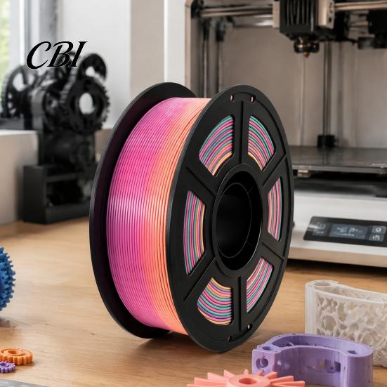 3D Printer Consumables Rainbow Gradient PETG Filament for Printer, 1.75mm 1Kg Spool Roll Candy Color Filament, Multicolor Most Printers