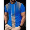 Fashionable Casual Comfortable Breathable Short Sleeved Round Neck T-shirt Summer Large Loose Creative Stripe Geometry 3D Printed Men's T-shirt