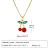 Cherry Zirconia Dangle Earrings for Women, Gold Plated Fruit Shape Pendant Jewelry, Sweet Personal Ear Buckle for Girls