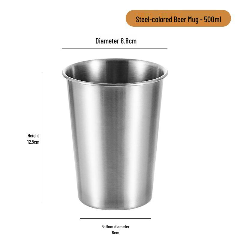 Gold 304 Stainless Steel Beer Mug - Single Layer, Stackable Outdoor Cup for Cold Drinks