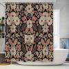 Vintage Floral Shower Curtain Botanical Pattern Bathroom Decor Rustic Farmhouse Backdrop Washable Fabric Wall Hanging