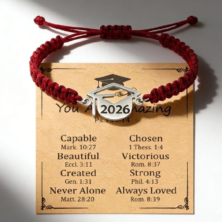 Trendy Flat Knot Friendship Bracelet With 2026 Graduate Theme Graduation Wristband For Schoolmates And Special Occasions