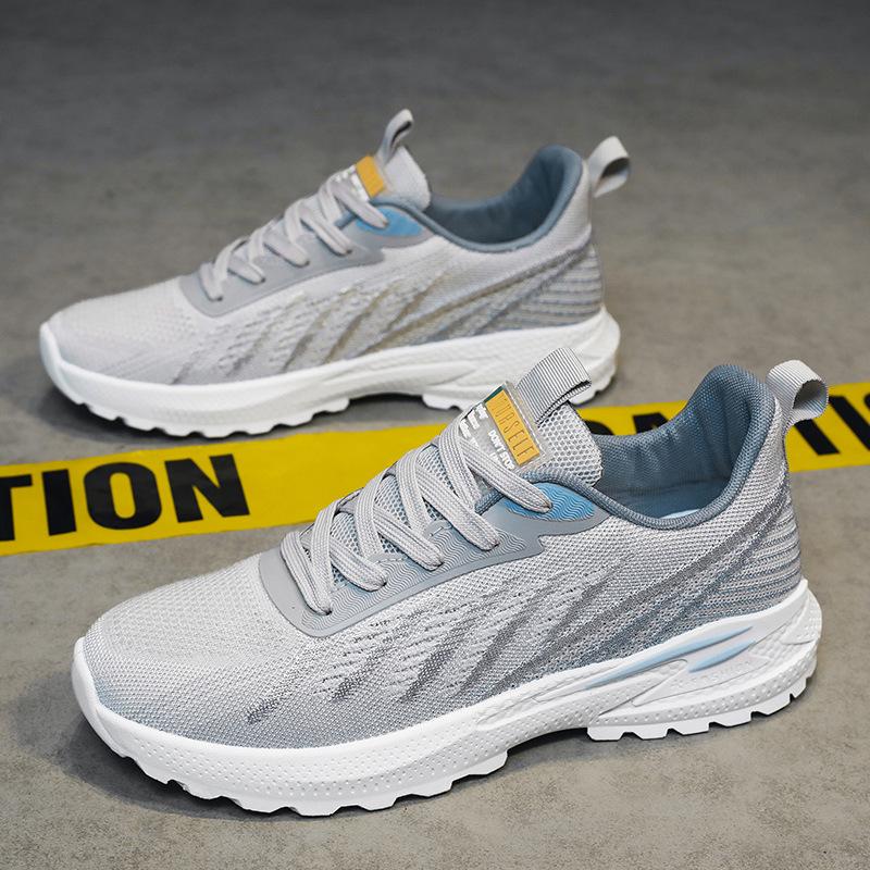 Men's Shoes 2025 New Spring Fly-woven Lightweight Soft-soled Running Shoes Youth Sports and Leisure Winter Dad Shoes