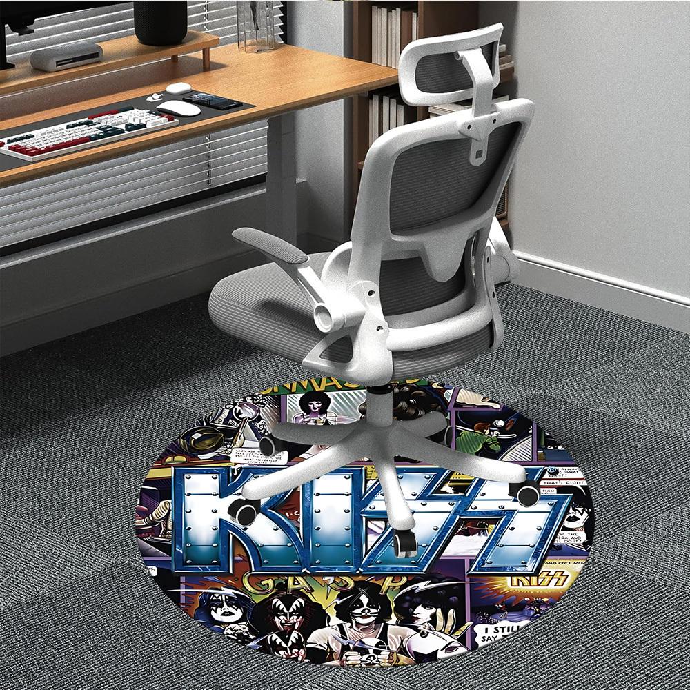 

1pc KISS Band Office Round Area Rug, Indoor Mat Suitable For Office, Under Office Chairs Bedroom Living Room Home Decor a0908169 80cm by 80cm