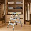 3 Step Stool Herringbone Ladders Foldable Aluminum Alloy Ladder Sturdy Step Rack Working Stools for Garage Home Outdoor Work