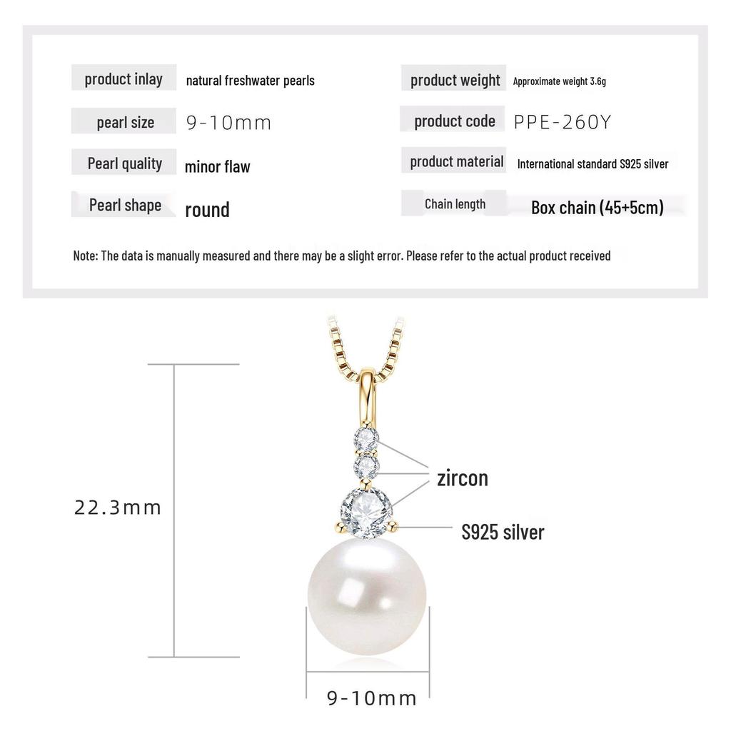 Freshwater Pearl & Diamond-Set Silver Pendant Necklace for Women