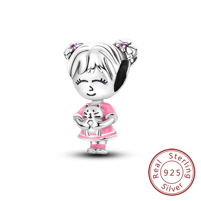 Potrivire Mărgele Charmuri Cupru Original Băiat Fată Mamă Pandantiv Charmuri Pentru Brățară Colier Bijuterii Femei Cadou