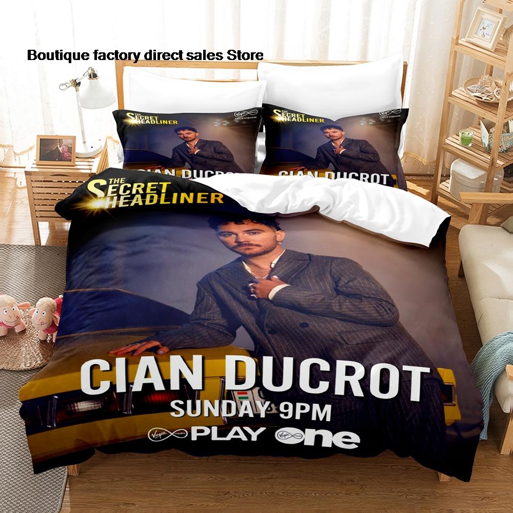 Cian Ducrot Pattern Bedding Set 3pcs Duvet Cover Pillowcase Lightweight Microfiber Bed Linen Home Bedroom Decor For Music Fans
