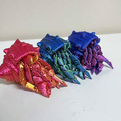 3D Printed Hermit Crab Multi-Articular Movable Model Home Decor Creative Ornaments Gift Crafts Ornaments3d Printed,Crab