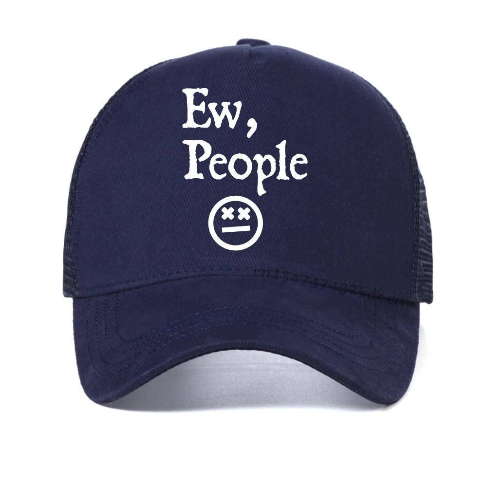 

Ew, People Slogan Funny baseball cap Unisex Women wear a sad face Printed caps Casual Fashion outdoor sports trucker hat mesh hats Adjustable