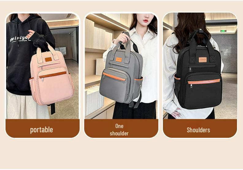 Trendy Large-Capacity Mom Bag with Wet/Dry Separation, Luggage Handle Attachment, Multi-Function Backpack for Mothers