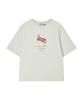 BEYOND CLOSET [Collection Line] Vintage Tape Detail Washed Short Sleeve T-Shirt Ivory