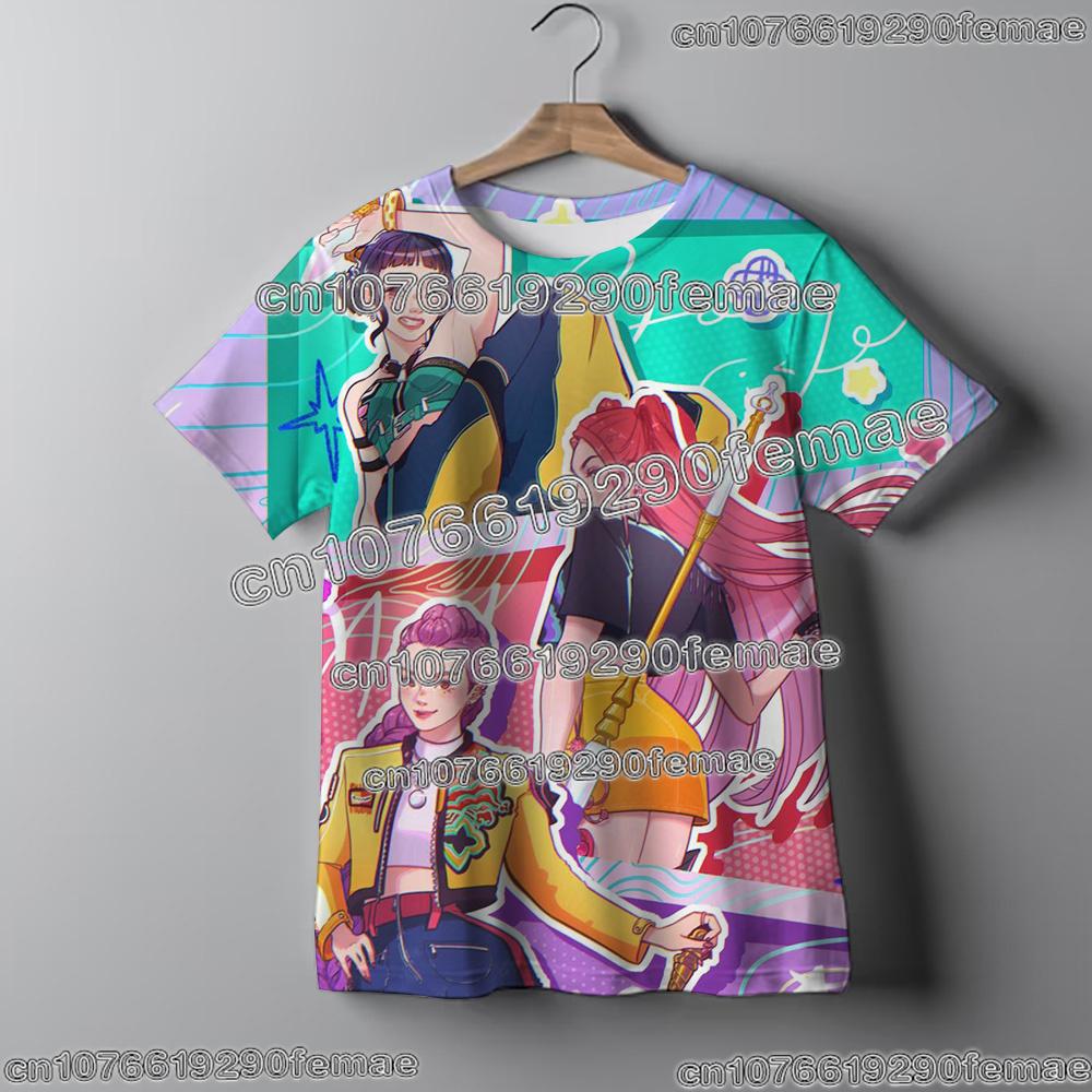 

KPOP Demon Hunters Kids T Shirt 2025 Tiger Cartoon Print Boys Girls Cute Short Sleeve Summer Casual Fashion Top Children Wear 160