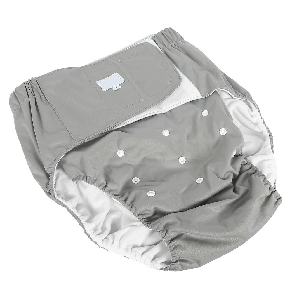Adult Diaper Adjustable Washable Elderly Diaper Reusable Incontinence Nappy Pants501 Gray