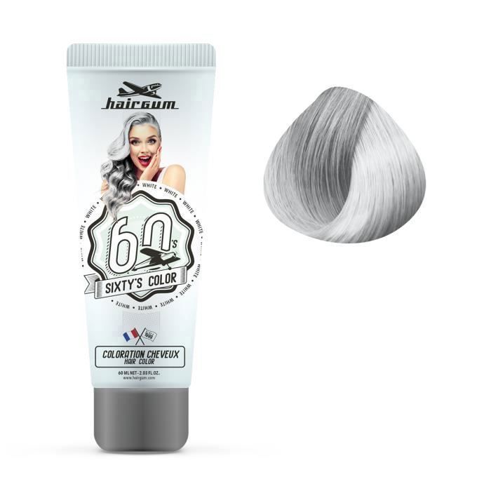 

Semi-permanent hair color - Hairgum - Sixty s Color - White - 60ml - All hair types білий