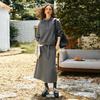 Polo Collar Sweatshirt and Skirt Set Autumn Women's Commuter Casual Two-Piece Set