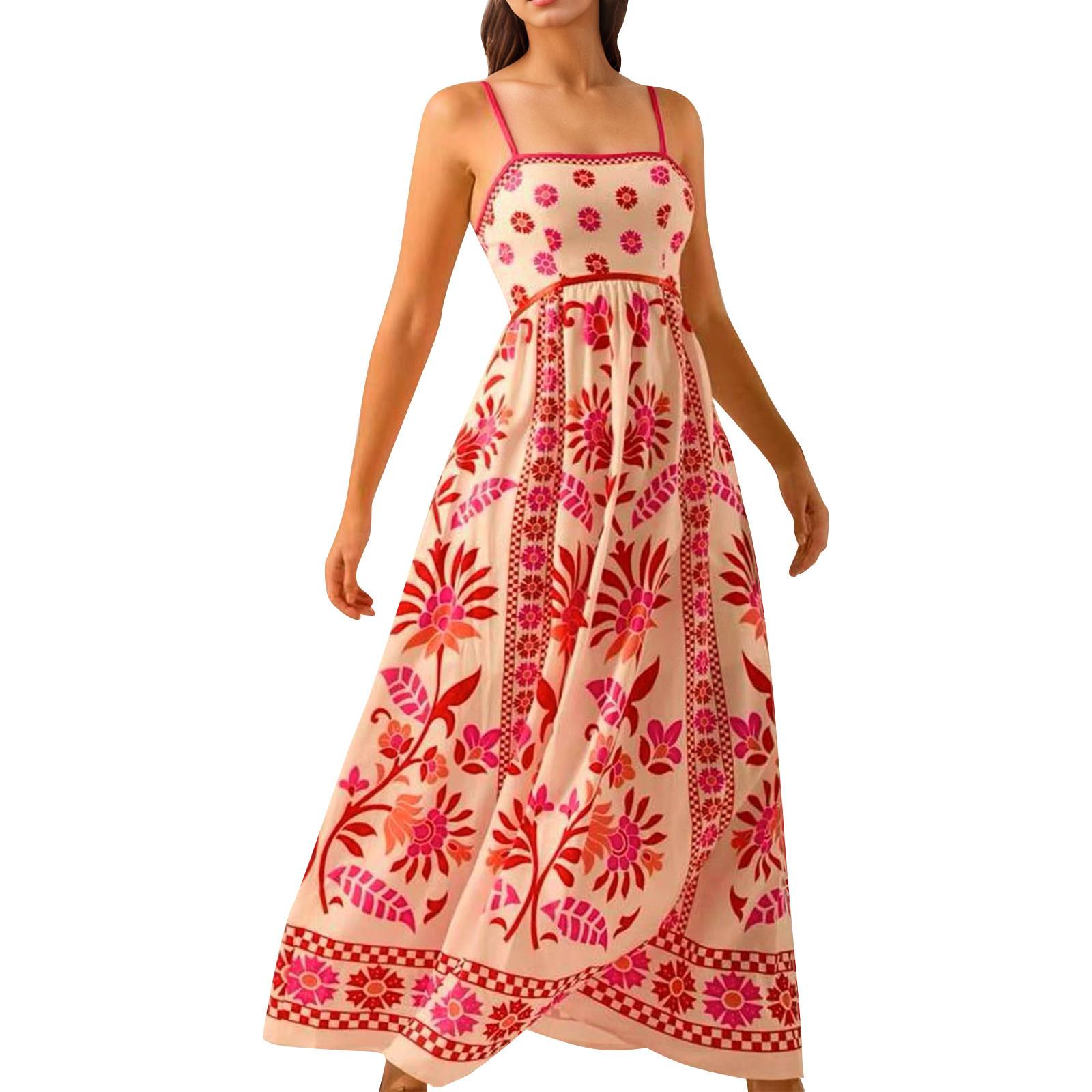 

Женское повседневное модное винтажное платье с цветочным принтом и подтяжками, элегантное праздничное платье S