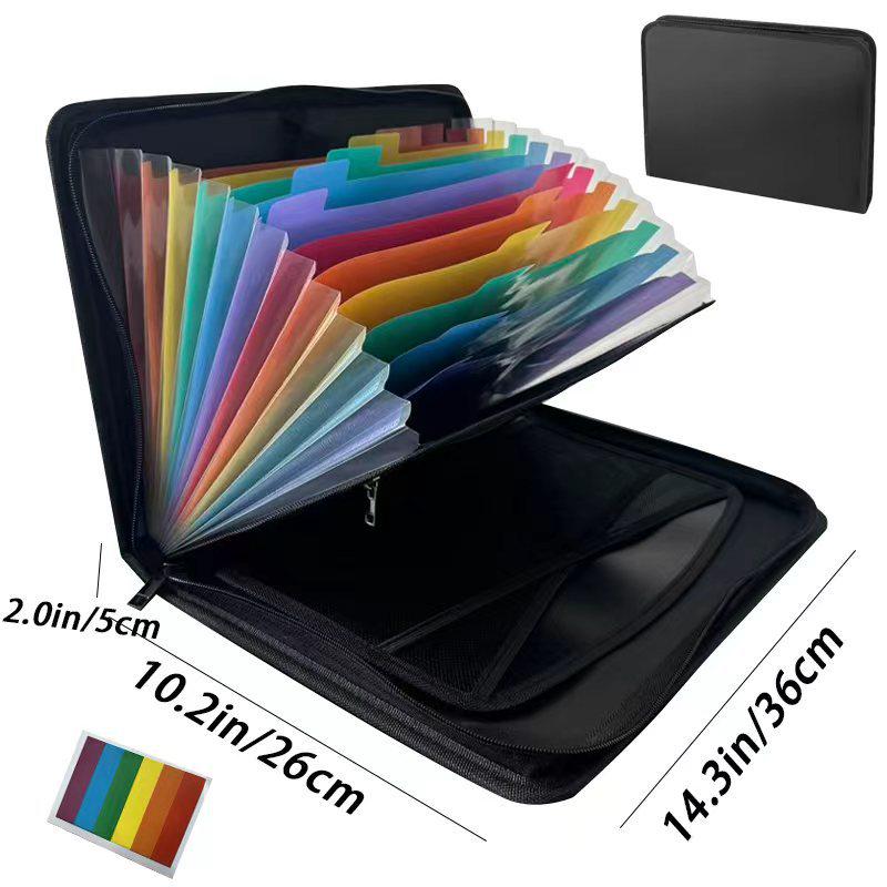 Accordion File Organizer with Labels - Portable Expanding Folder for Business Use